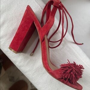 Steve Madden Red Fringe Women's Sandals